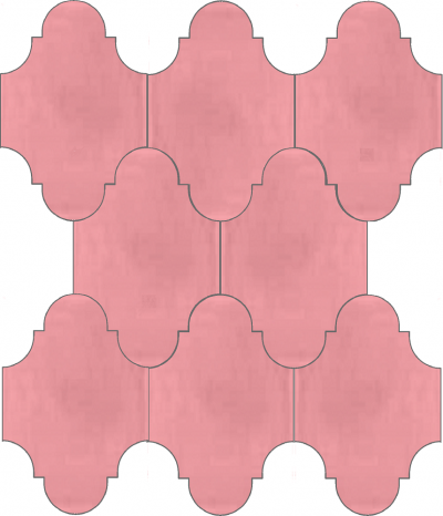 Плитка Luxemix ручной работы в форме "Фонарик". Цвет розовый, пудровый, розовый ral 0207030.