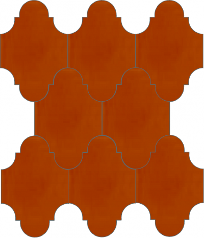 Плитка Luxemix ручной работы в форме "Фонарик". Цвет оранжевый, апельсиновый, красно-оранжевый, ral 2001