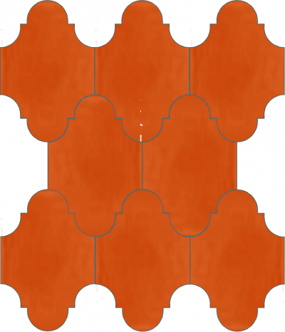 Плитка Luxemix ручной работы в форме "Фонарик". Цвет оранжевый, ярко красно-оранжевый ral 2008