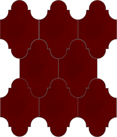 Плитка Luxemix ручной работы в форме "Фонарик". Цвет темно-красный, красный, коричнево-красный ral 3011