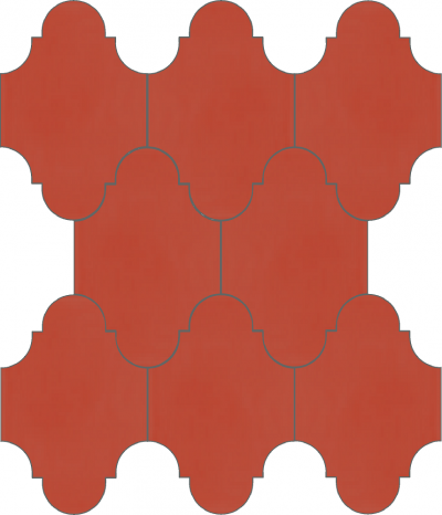 Плитка Luxemix ручной работы в форме "Фонарик". Цвет красный, лососево-красный ral 3022.