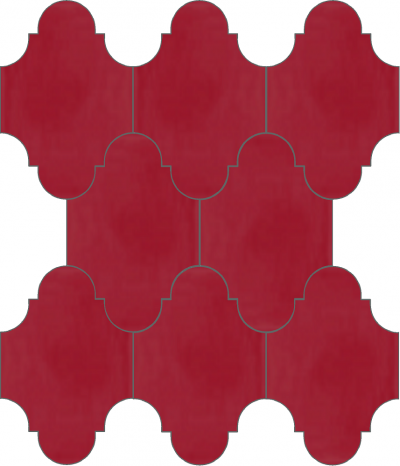 Плитка Luxemix ручной работы в форме "Фонарик". Цвет малиновый, малиново-красный ral 3027.