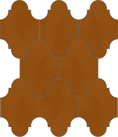Плитка Luxemix ручной работы в форме "Фонарик". Цвет светло-коричневый, оранжево-коричневый ral 8023.