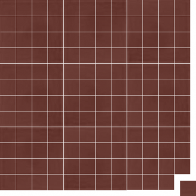 Моноцветная цементная плитка Luxemix формата 5x5см. Цвет 8012 (коричневый).
