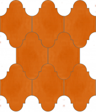 Плитка Luxemix ручной работы в форме "Фонарик". Цвет оранжевый, апельсиновый, насыщенный оранжевый ral 2011.
