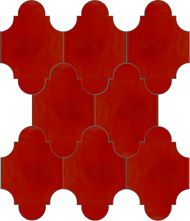 Плитка Luxemix ручной работы в форме "Фонарик". Цвет красный, транспортный красный ral 3020.